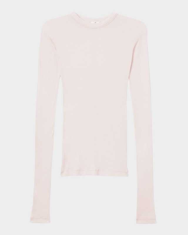 Sheer Organic Cotton Long-Sleeve Top